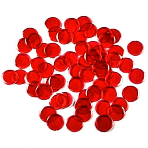 Dovewill 300Pcs Plastic 19mm Bingo Chips Markers for Bingo Game Poker Cards Kids Counters Toys Christmas Gift Red